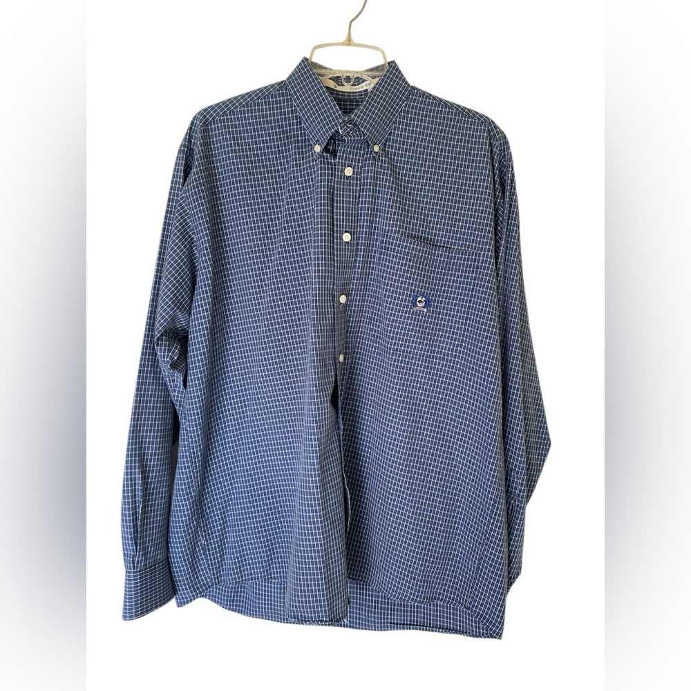 Cinch Blue Check Button Up Long Sleeve Shirt Size Medium Western Roper Cowboy